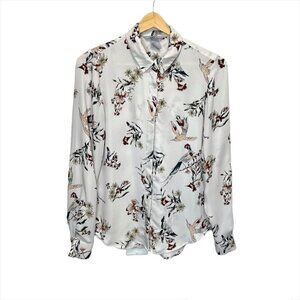 H&m  Button Down Bird Pattern Shirt